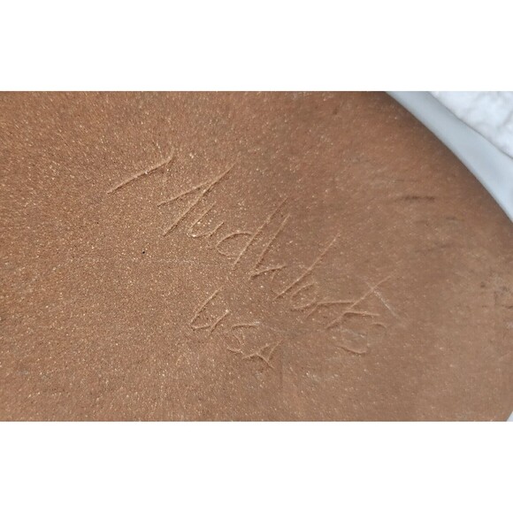 Adorable MudWorks Christmas Holiday Santa Ceramic Pottery Dessert Tray/Plate EuC - Picture 7 of 8